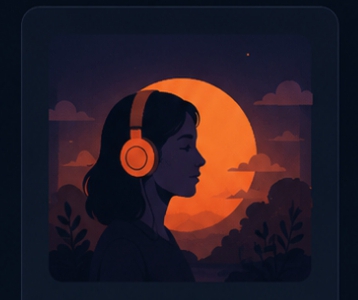 Echoes Of Life — listener at sunset wearing headphones